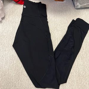 Lululemon black mesh leggings, size 4, barely worn